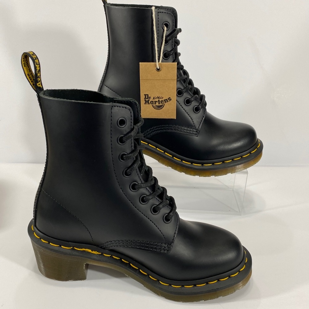 NEW DR MARTES CLEMENCY SMOOTH LEATHER HEED BOOTS - Picture 9 of 12